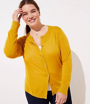 Loft Plus Gilded Button Signature Cardigan
