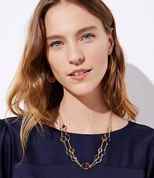 Loft Layered Stone Illusion Necklace