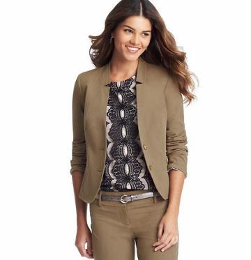 LOFT LOFT Custom Stretch Notched Collar Blazer, Tan Rock