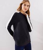 Loft Side Stripe Mock Neck Sweater