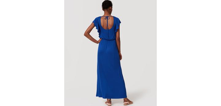 Loft Flutter Tie Back Maxi Dress