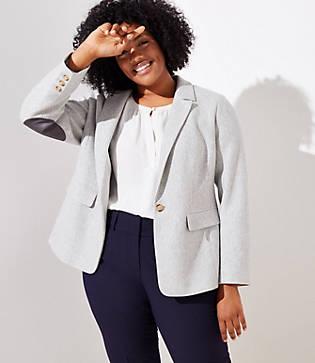 Loft Plus Herringbone Modern Blazer