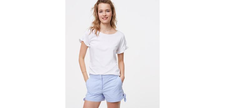 Loft Striped Side Tie Shorts