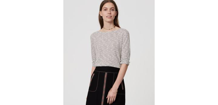 Loft Striped Vintage Soft 3/4 Sleeve Tee