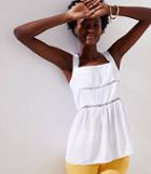 Loft Lace Trim Pintuck Top