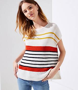 Loft Striped Dolman Swing Sweater