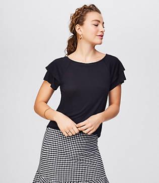 Loft Double Flounce Sleeve Tee