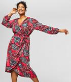 Loft Plus Paisley Wrap Midi Dress