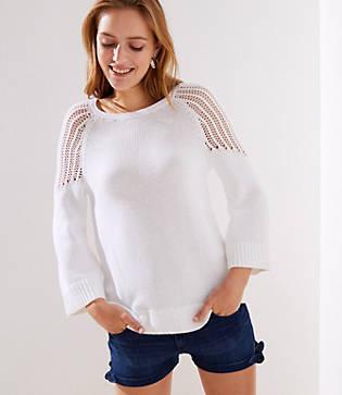 Loft Open Knit Shoulder Sweater