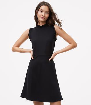 Loft Ruffle Trim Flare Dress