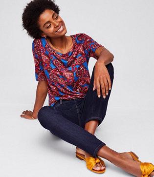 Loft Paisley Ballet Neck Tee