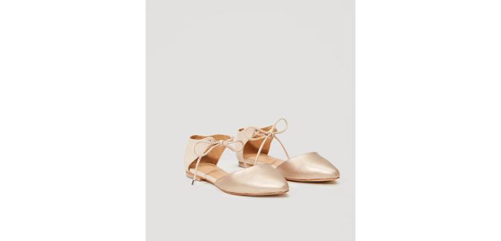 Loft Metallic Ankle Tie Flats