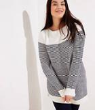 Loft Plus Striped Speckled Boatneck Tunic Sweater