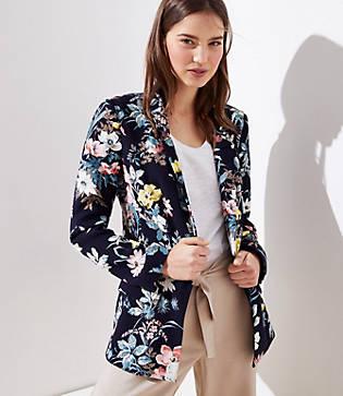 Loft Floral Open Blazer