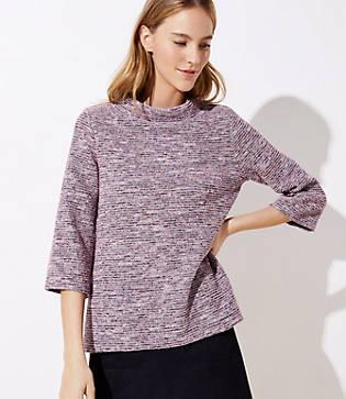 Loft Textured Mock Neck Top