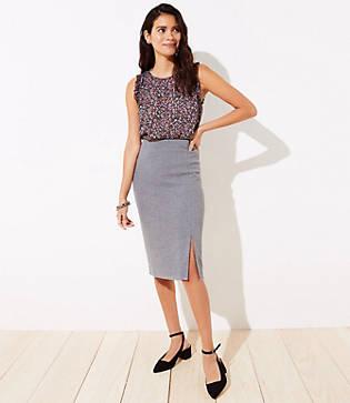 Loft Slit Pull On Pencil Skirt