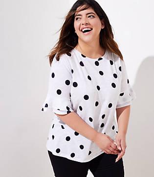 Loft Plus Dotted Vintage Soft Bell Cuff Tee