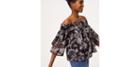 Loft Velvet Trim Paisley Off The Shoulder Top