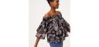 Loft Velvet Trim Paisley Off The Shoulder Top