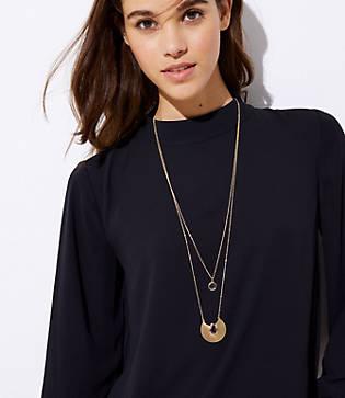 Loft Geometric Stone Pendant Necklace Set