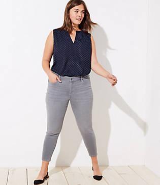 Loft Plus Denim Leggings In Pure Grey Wash