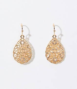 Loft Pave Filigree Drop Earrings