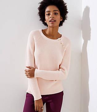 Loft Button Trim Raglan Sweater