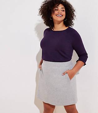 Loft Plus Speckled Pocket Shift Skirt
