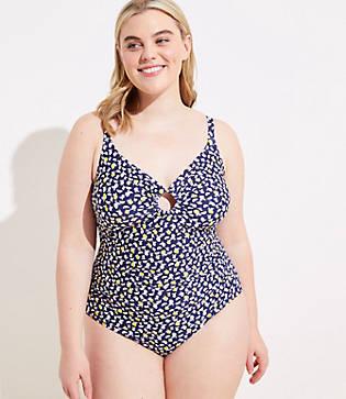 Loft Plus Loft Beach Lemon Ring One Piece Swimsuit
