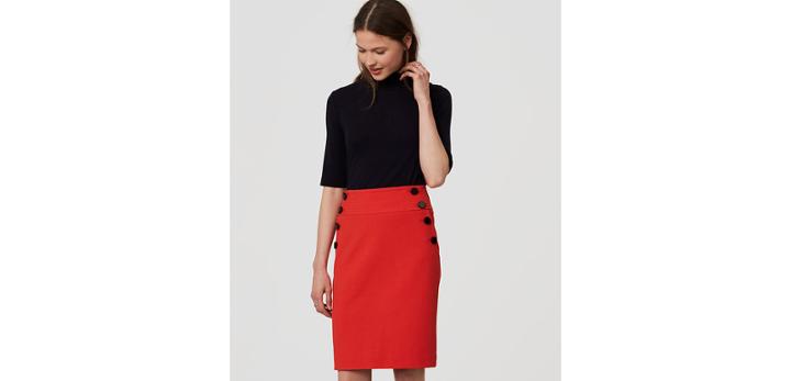 Loft Bi-stretch Sailor Pencil Skirt