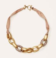 Loft Oversized Metallic Link And Pave Necklace