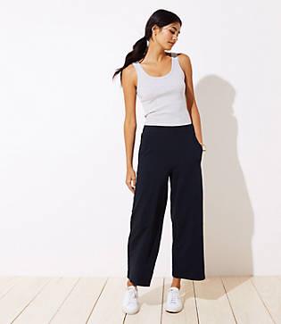Loft Knit Wide Leg Pull On Pants