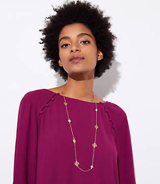 Loft Filigree Stone Station Necklace