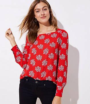 Loft Bouquet Square Neck Blouse