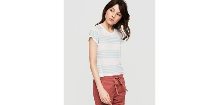 Loft Lou & Grey Striped Linen Lite Tee