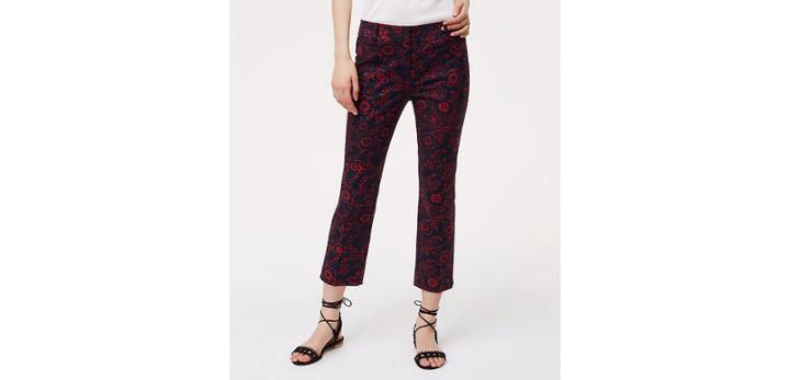 Loft Scarlet Floral Riviera Pants In Julie Fit