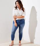 Loft Plus Fresh Cut Skinny Jeans In Mid Stonewash