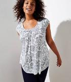 Loft Plus Dotted Floral Tie Back Tee