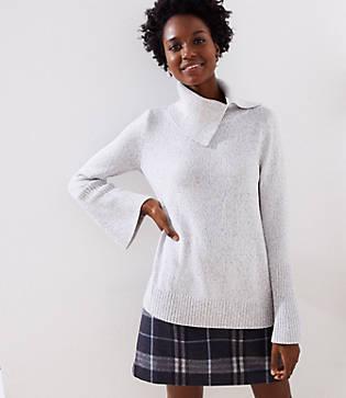 Loft Split Turtleneck Flare Sleeve Sweater
