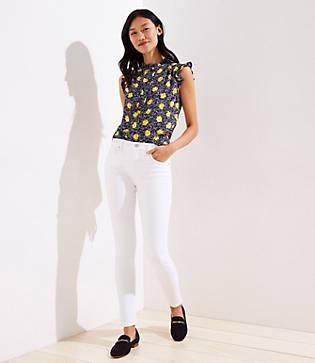 Loft Modern Slim Pocket Skinny Jeans In White