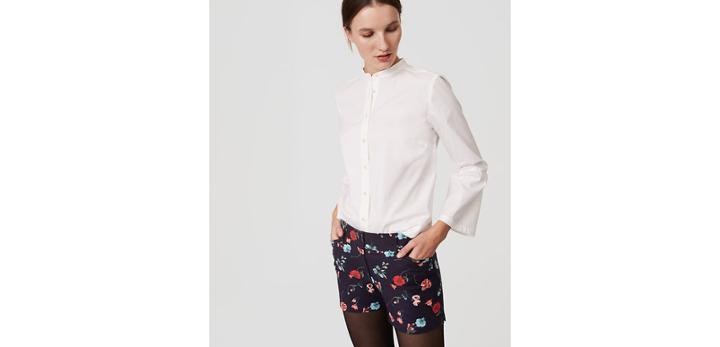Loft Breezy Floral Riviera Shorts With 4 Inseam