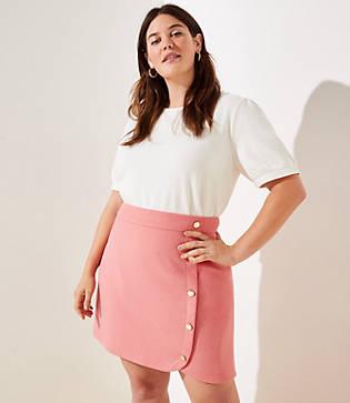Loft Plus Side Button Shift Skirt