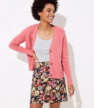 Loft Floral Jacquard Shift Skirt