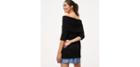 Loft Ribbed Off The Shoulder Sweater