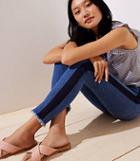 Loft Modern Painted High Waist Skinny Jeans In Bright Mid Indigo Wash