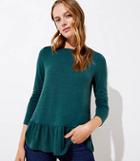 Loft Textured Long Sleeve Peplum Tee