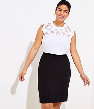 Loft Plus Knit Pull On Pencil Skirt