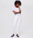 Loft Modern Double Frayed Skinny Ankle Jeans In White