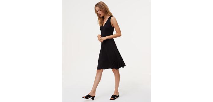 Loft V-neck Flare Dress