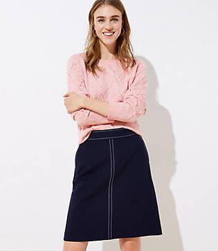Loft Topstitched Pocket Pull On Skirt